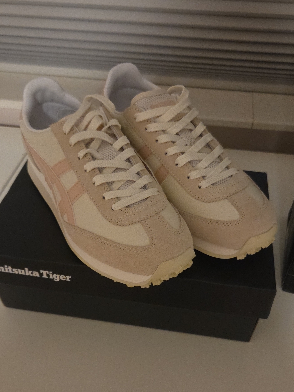 Onitsuka Tiger by Asics Women's Cream and Pale Pink Retro Sneakers